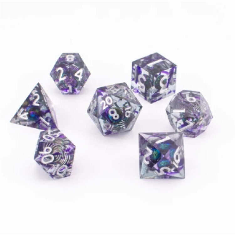 TTD Celestial Orbit Sharp Edged Dice 7 Piece Set