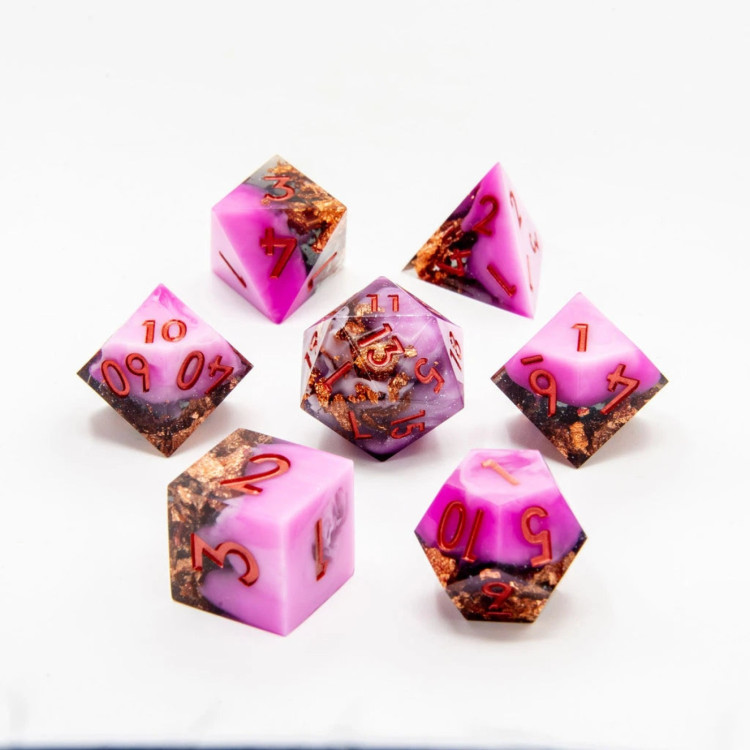 TTD Copper Haze Sharp Edge Resin Dice 7 Piece Set