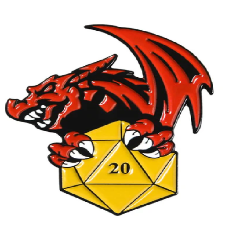 TTD D20 Dragon Pin