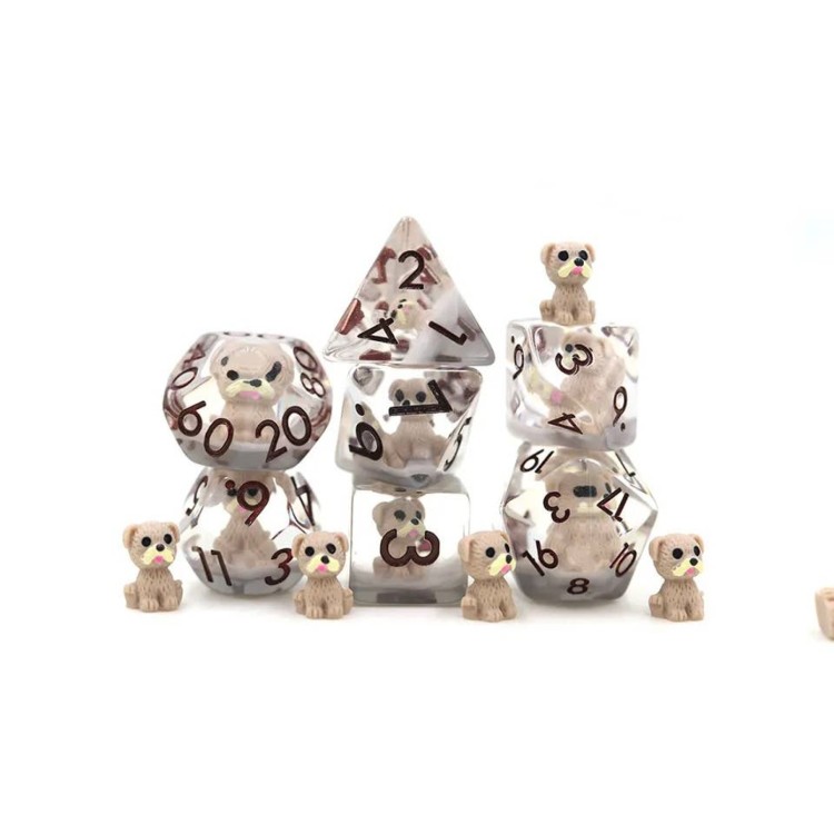 TTD Dog Dice Resin Inclusion Dice 7 Piece Set