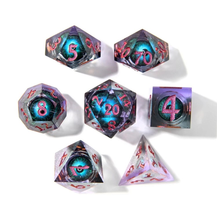 TTD Eye of Enchantment Moving Eye Liquid Core Dice 7 Piece Set