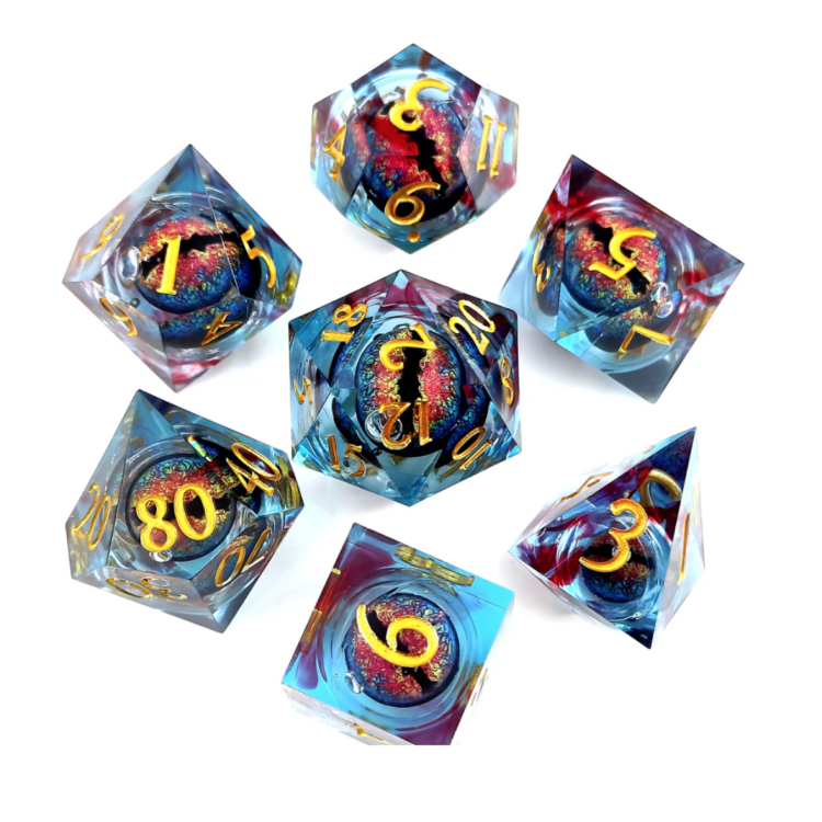 TTD Eye of Winterblood Moving Eye Liquid Core Dice 7 Piece Set
