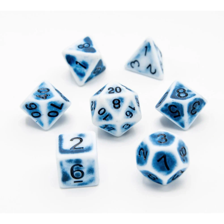 TTD Faded Glory Blue Acrylic Dice 7 Piece Set