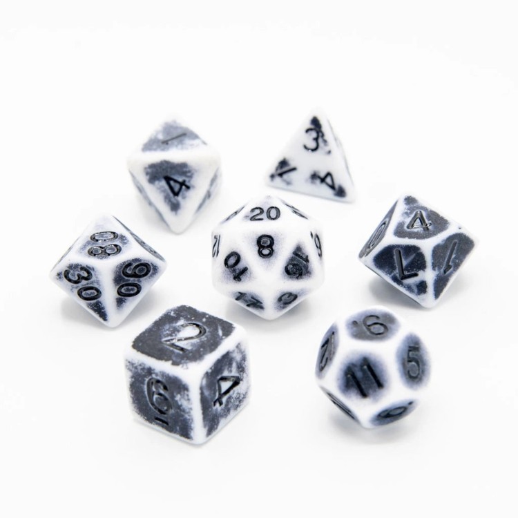 TTD Faded Glory Grey Acrylic Dice 7 Piece Set