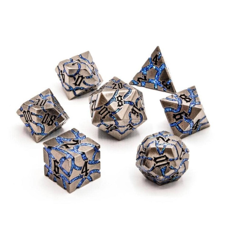 TTD Frostmourne Steel Solid Metal Dice 7 Piece Set