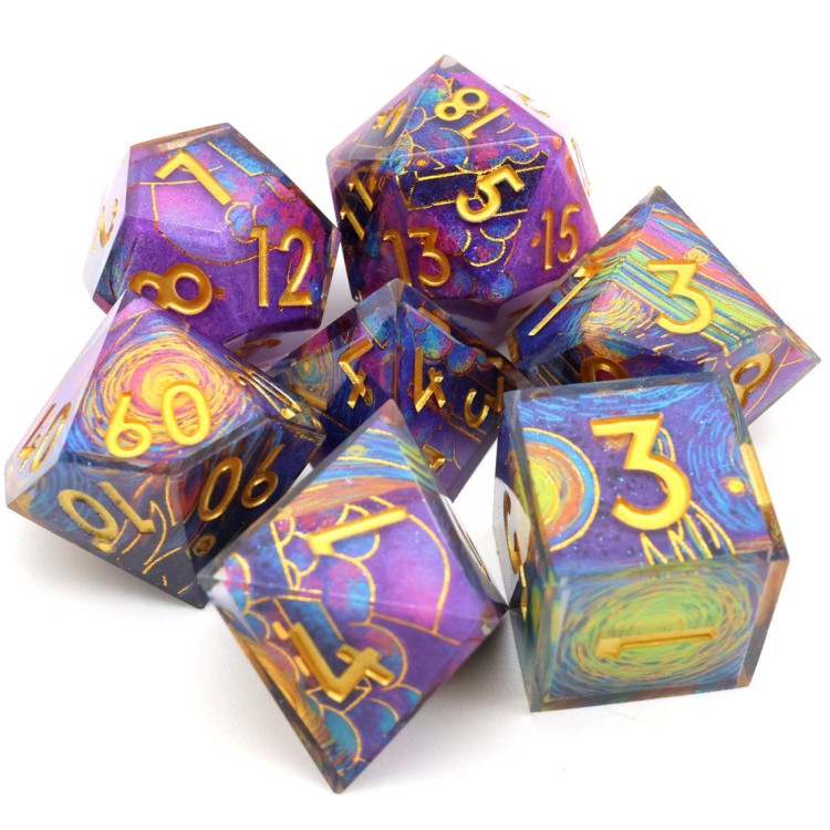 TTD Gilded Cosmos Art Core Dice 7 Piece Set