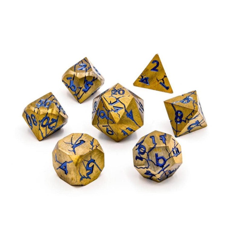 TTD Gold & Blue Hextech Metal Dice 7 Piece Set