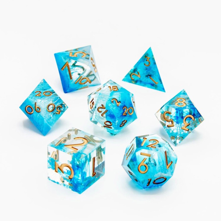 TTD Icebound Fury Sharp Edge Resin Dice 7 Piece Set