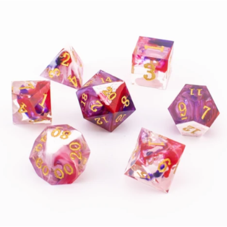 TTD Jesters Gambit Sharp Edged Dice 7 Piece Set