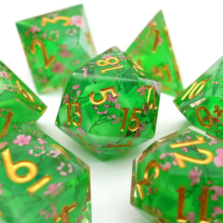 TTD Matcha Blossom Art Core Dice 7 Piece Set