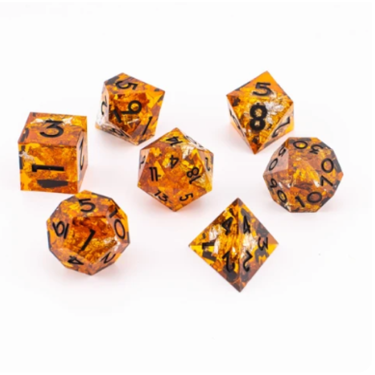 TTD Molten Ember Sharp Edged Dice 7 Piece Set