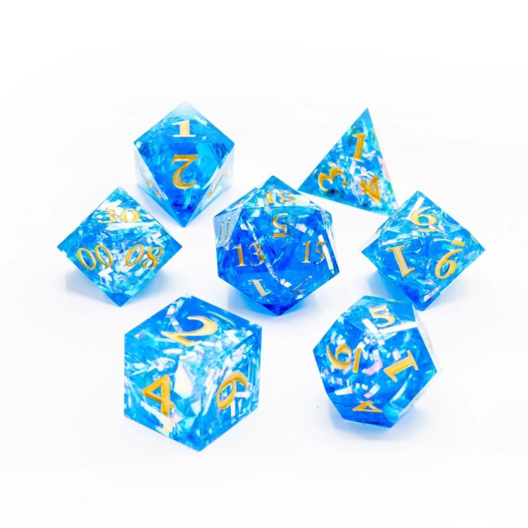 TTD Skyward Spark Sharp Edge Resin Dice 7 Piece Set