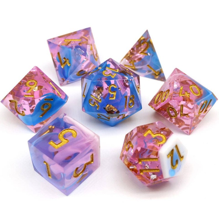 TTD Sundae Swirl Sharp Edge Resin Dice 7 Piece Set