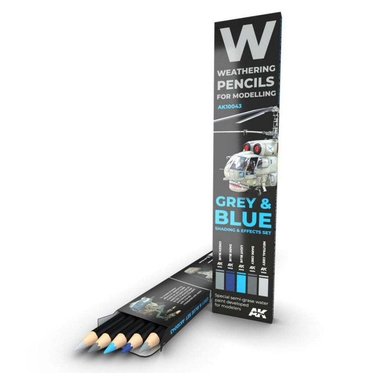 AK Watercolor Pencil Set Grey And Blue Camouflages